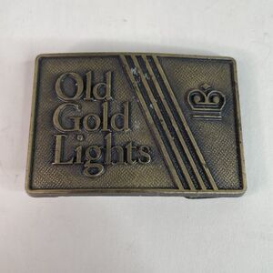 Old Gold Lights Cigarettes Tabacco Advertisement Promo LDL Belt Buckle 1970s